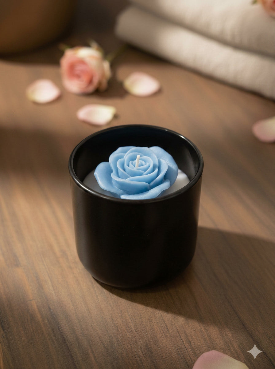 Eternal Rose Candle in Skyfall Blue